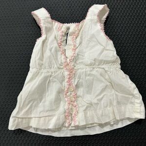 Baby Gap Toddler White shirt with Pink Trim 12-18M